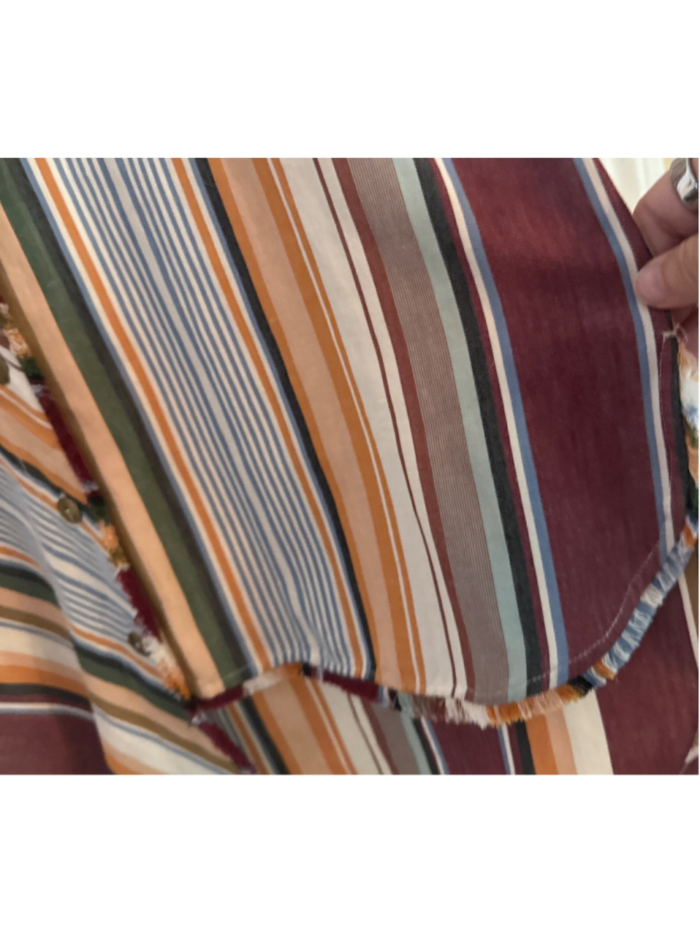 ZARA Striped Button Down Shirt L Brown Orange - Picture 7 of 7